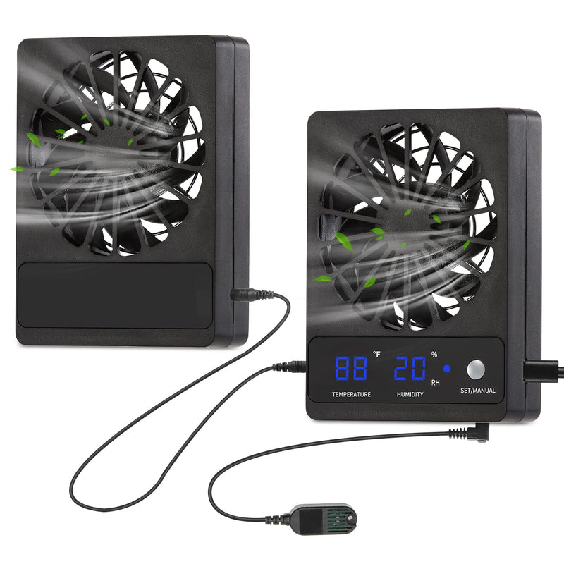Speed Adjustable Ventilation Fan for Reptile Enclosure, 2 Sets， Dehumidifier for Rainforest Terrarium Vivarium, Improving Air Circulation for Amphibians, Reptiles, and Snakes - PawsPlanet Australia