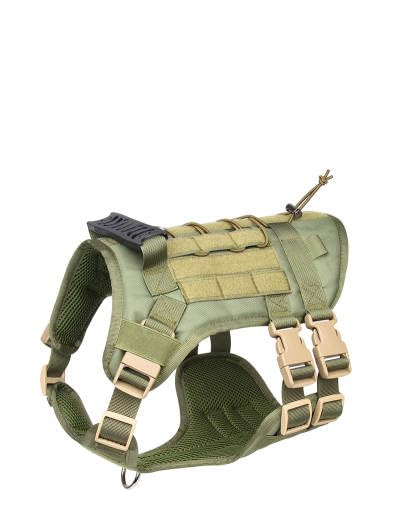 Dog Tactical Vest Harness - for Walking, Training, Camping, Hiking, Hunting – Military Style – Comfortable - Breathable - Reinforced - Very Resistant (Green, Medium) Green - PawsPlanet Australia