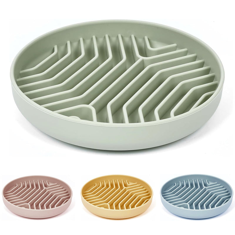Slow Feeder Dog Bowls, Puzzle Silicone Dog Feeding Bowls with Suction Cups, Anti-Choking, Non-Slip Design, Reduces Boredom, Anxiety, ideal for Medium to Small Dogs & Cats - XAQMHSW Green - PawsPlanet Australia