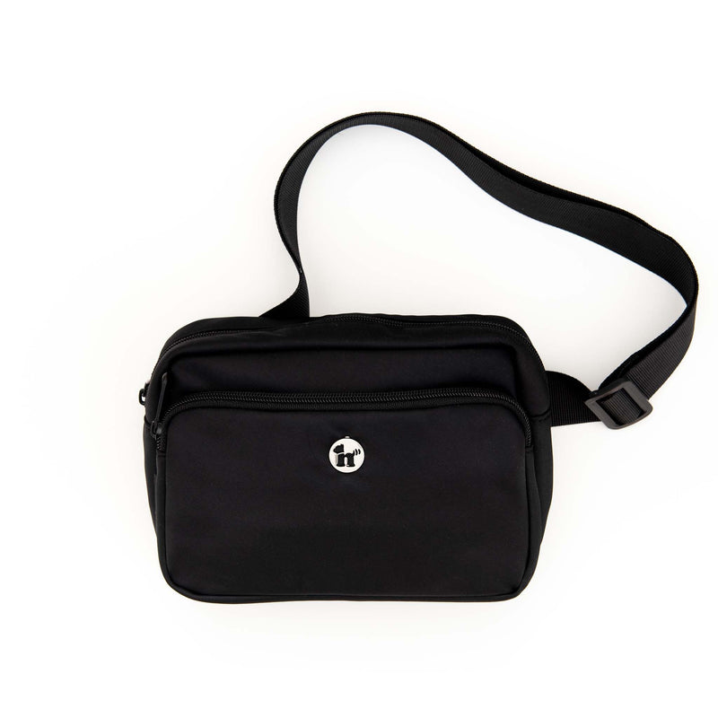 Dog Treat Pouch for Pet Training - Zippered Pockets & Color Match Poop Bag Dispenser - Crossbody & Fanny Pack Belt Bag - Dog Walking Bag Onyx Black - PawsPlanet Australia