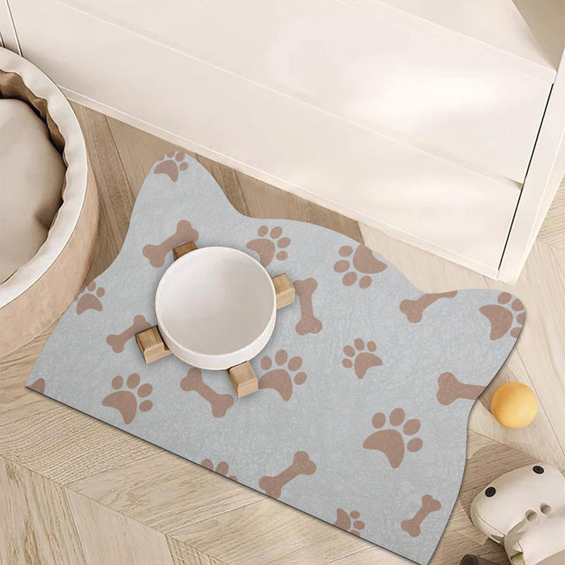 YCT Cat Food Mats, Dog Food Mat, Cat Food Mat No Slip Cat Mat for Food and Water, 11.8"x18.1" Beige 18.1 x 11.8 inches Beige(Cat-Shaped) - PawsPlanet Australia