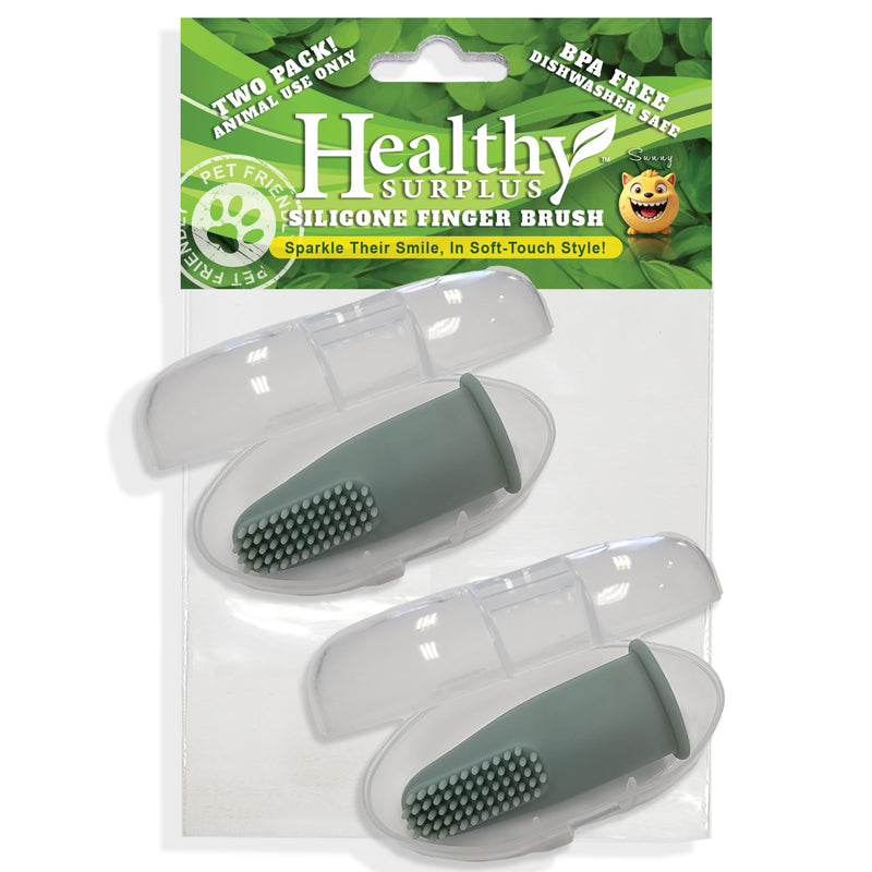 Silicone Finger Brush Toothbrush - Dental Hygiene Toothbrush Solution for Dogs, Cats and Puppies - 1 Pack Containing 2 Dental Care Fingerbrushes for Pets - PawsPlanet Australia