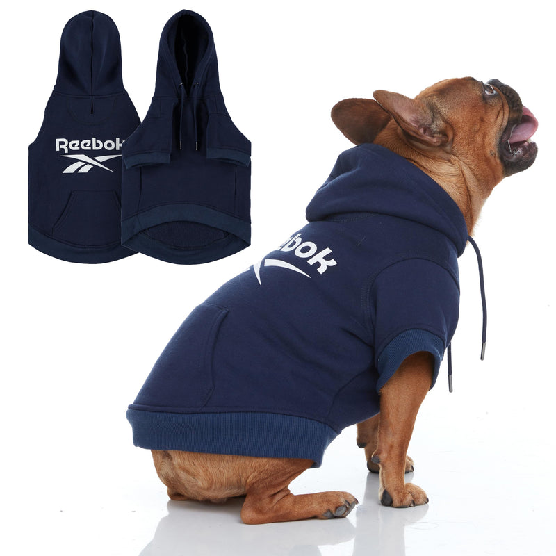 Reebok Dog Hoodie – Fleece Dog Sweater with Leash Hole, Cold Winter Dog Sweatshirt for Small Medium and Large Dogs, Premium Dog Fall Sweater Pullover Hoodie, Cozy Warm Perfect Dog Christmas Outfit Blue X-Large - PawsPlanet Australia