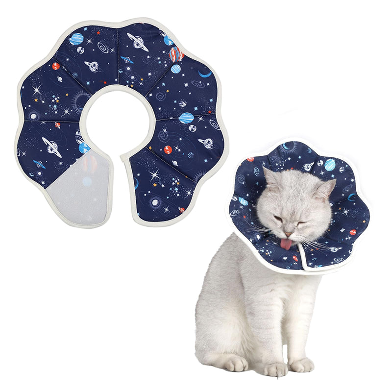 Soft Cat Recovery Collar,Adjustable Cat Cone,Cat Protective Cone Collar After Surgery,for Cats (Starry Sky, M) Starry Sky Medium - PawsPlanet Australia