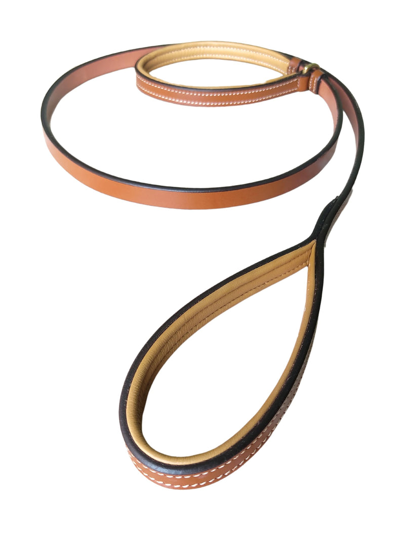 Real Leather Slip Leash for Dog - 5.5 ft Adjustable Thin Slip Leads for Dog with Soft Handle, Durable Primium Quality Strong Leather Leash for Small, Medium and Large Dogs (Brown) - PawsPlanet Australia