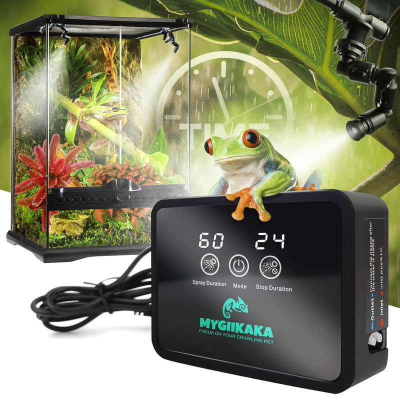 Reptile Smart Mister, Reptile Humidifiers Misting System Automatic with Timer, Terrariums Humidifier with 360°Adjustable Misting Nozzles, Spray Kit for Rainforest Plants Amphibian Touch Version -Upgrade - PawsPlanet Australia