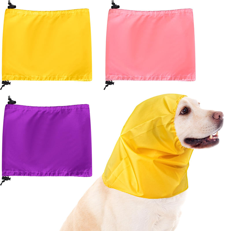 3 Pcs Dog Bath Cap Waterproof Dog Ear Protection Bathing Cap Dog Ears Headband Dog Snood Rain Hat Dog Ear Covers for Bath Dog Ear Wrap for Show Rain, 3 Color - PawsPlanet Australia