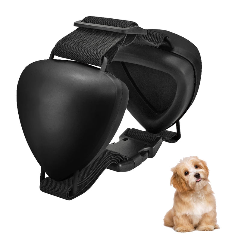 ZOHAN Dog Ear Muffs for Noise Protection, Comfort Dog Noise Cancelling Ear Muffs with Fast Snap Lock for Fireworks, Thunder, Vacuums Black-s - PawsPlanet Australia