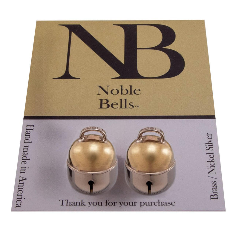 Pair - Handmade in USA, Extra Loud Multifaceted Clacker, Collar Bell for Cats and Dogs, Premium Brass and Nickel Silver Large Pair - PawsPlanet Australia