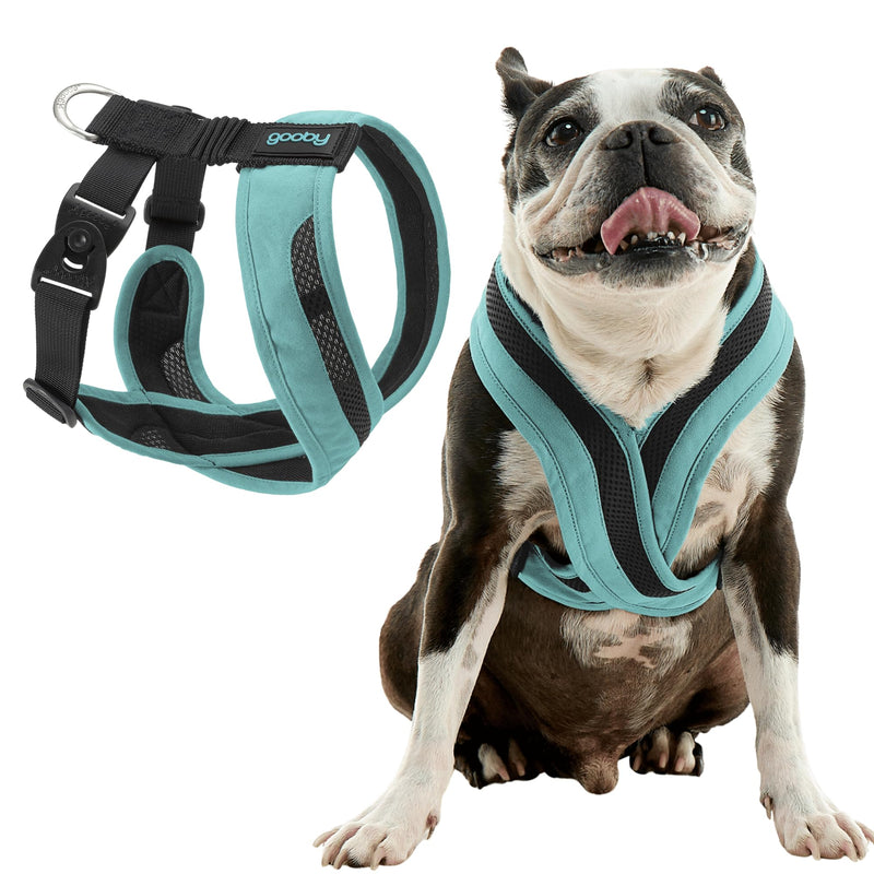 Gooby Comfort X One Dog Harness - Head-in Dog Harness for Small & Medium Sized Dogs - Escape-Free & Choke Free - Breathable Mesh, Shock Absorbing, Easy Snap & Swivel Buckles - Seattle Blue, Large Large Chest (19.25-22.75") - PawsPlanet Australia