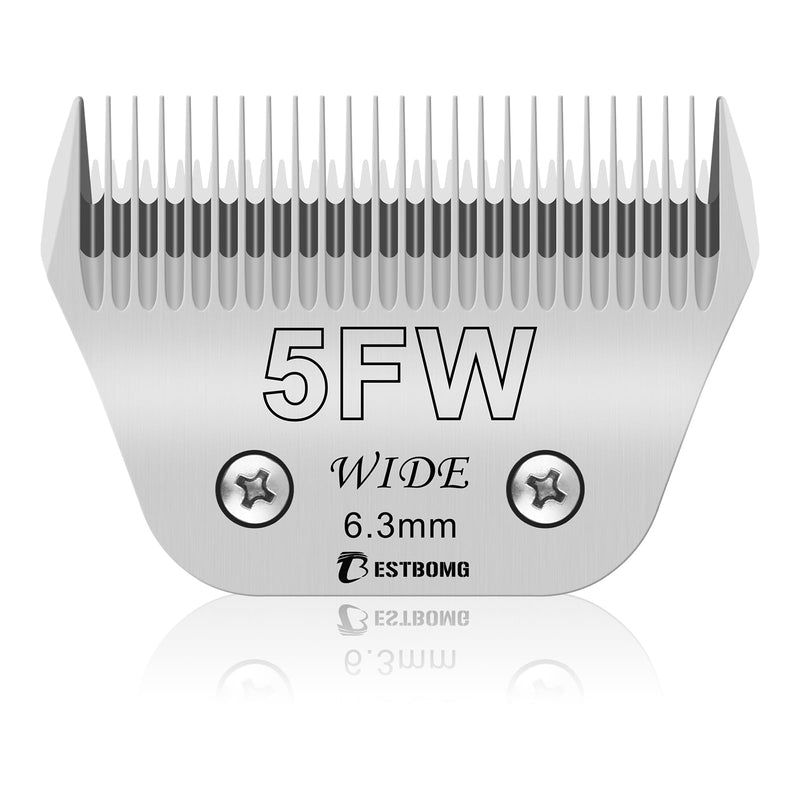 BESTBOMG Size 5FW Wide Detachable Pet Dog Grooming Blades-Cutting Length 1/4"?6.3mm?,Compatible with Andis,Oster A5,Wahl km10 Clippers 5FW-1/4”(1 PCS?