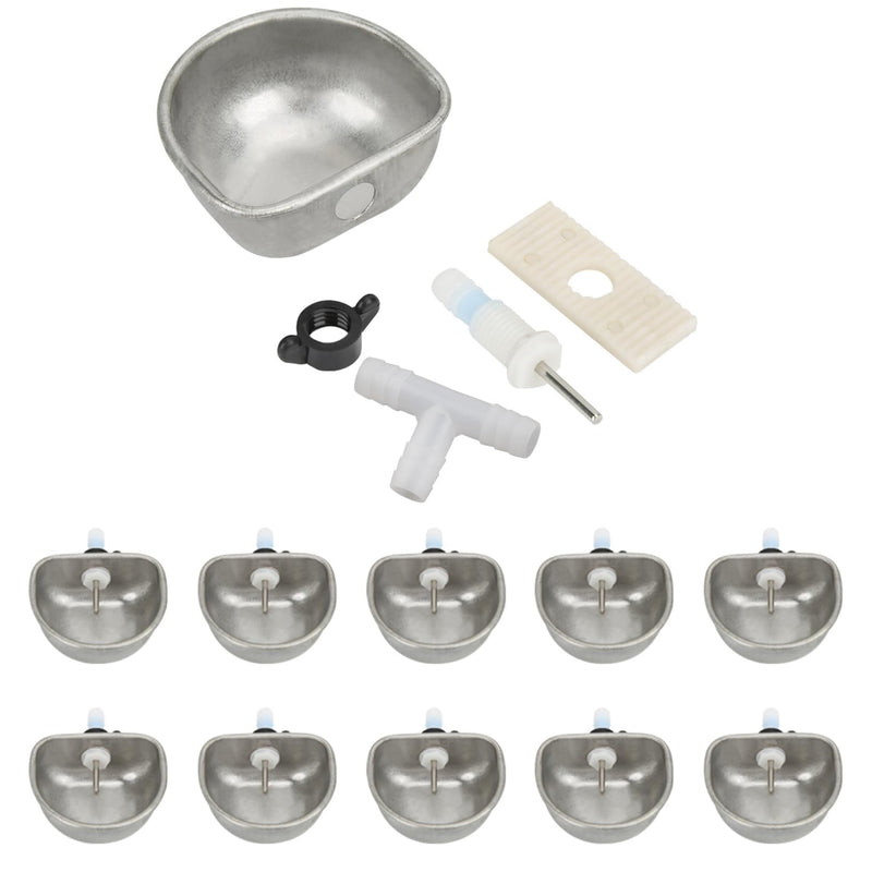 10Pcs Rabbit Stainless Pet Water Bowl Dispenser Drinker, Rabbit Water Cup, Rabbit Watering System Kit Nipple Drinking Water Bowl - PawsPlanet Australia