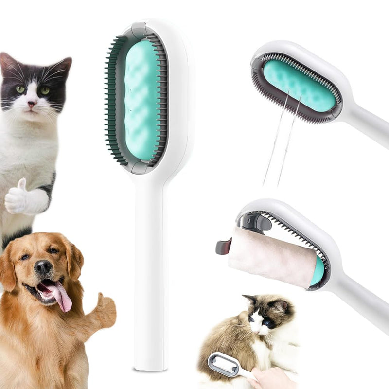 BESTLA Upgraded Pet Hair Removal Cat Hair Brush with Water Sticky Comb with Water Tank New 4 in 1 Cat Grooming Brush (Towels Not Included) - PawsPlanet Australia