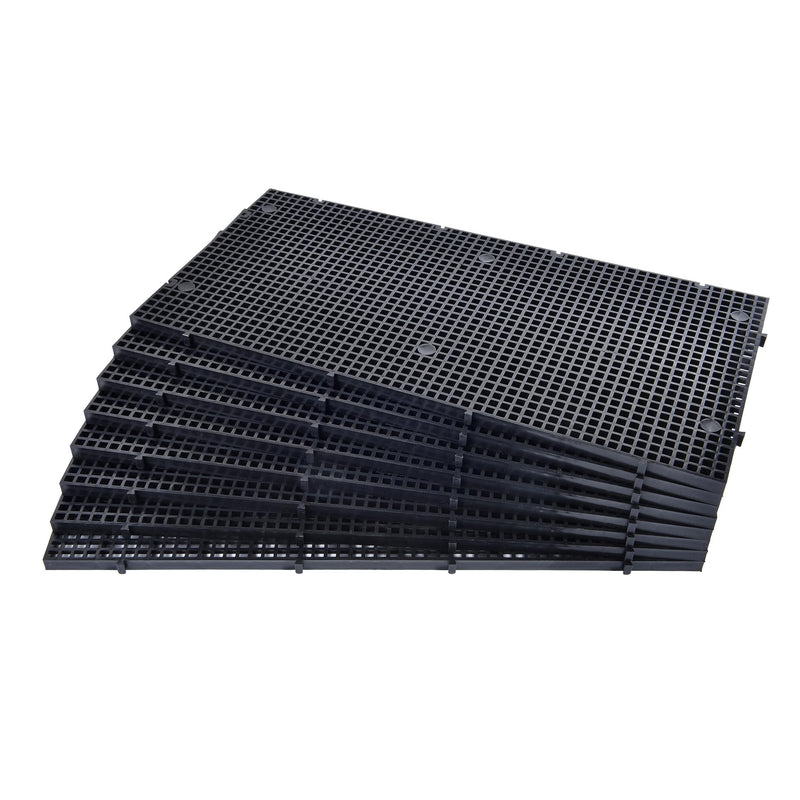 ALEGI Aquarium Grid Isolate Board Divider Fish Tank Bottom Black Filter Tray Plastic Crate (8pcs Black) 8pcs Black - PawsPlanet Australia