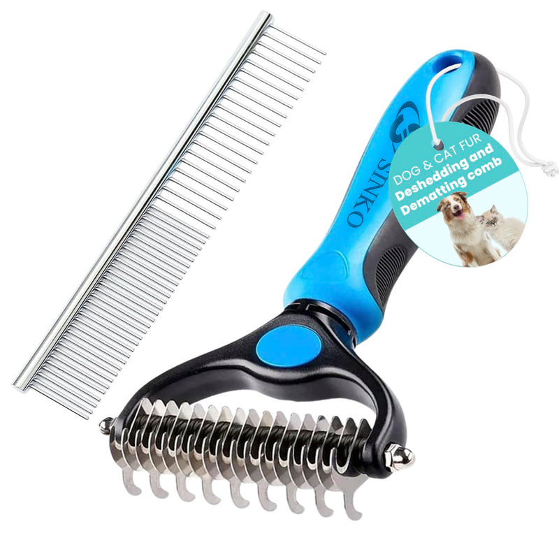 Sinko Undercoat Rake and Brush for Dogs and Cats - Deshedding Tool for Double Coats, Shedding Control (Brush and Comb) Brush and Comb - PawsPlanet Australia