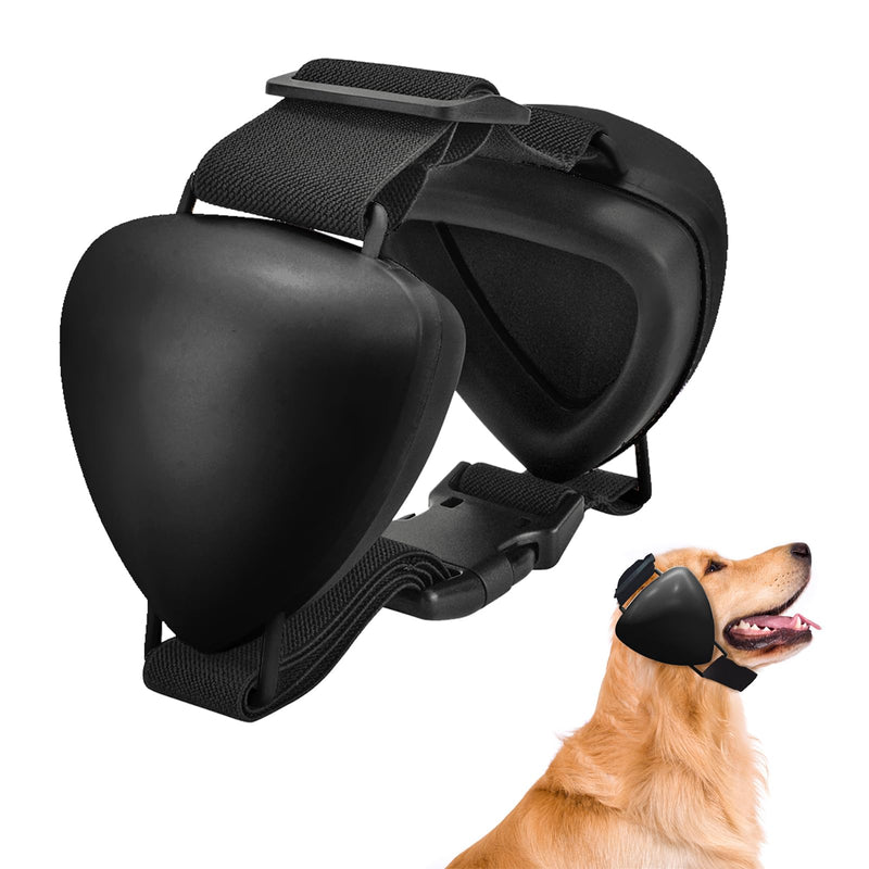 ZOHAN Dog Ear Muffs for Noise Protection, Comfort Dog Noise Cancelling Ear Muffs with Fast Snap Lock for Fireworks, Thunder, Vacuums Black-m - PawsPlanet Australia