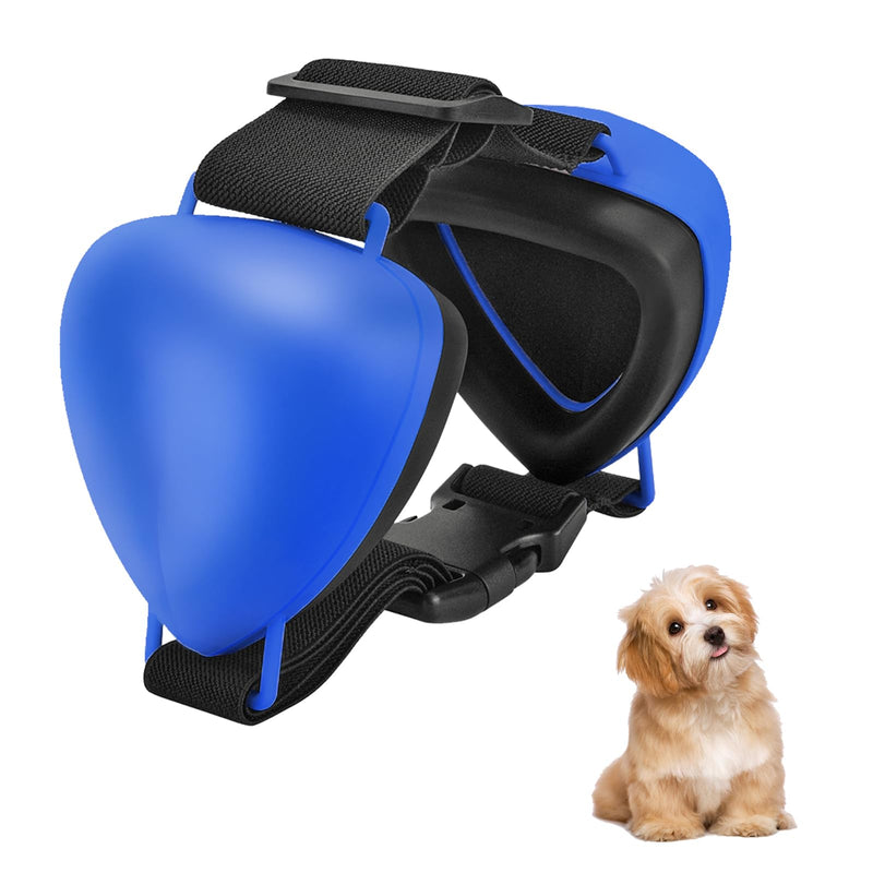 ZOHAN Dog Ear Muffs for Noise Protection, Comfort Dog Noise Cancelling Ear Muffs with Fast Snap Lock for Fireworks, Thunder, Vacuums Blue-s - PawsPlanet Australia