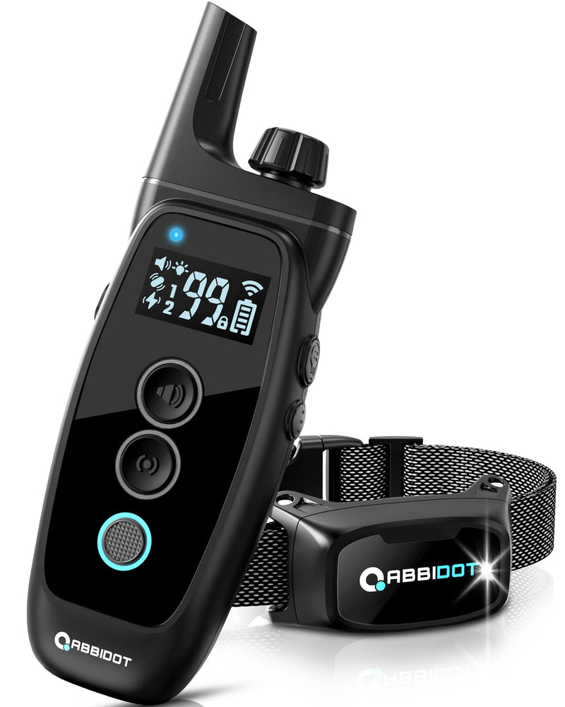 ABBIDOT Dog Training Collar with Remote - 3500FT Shock Collar for Dogs 5-130 lbs，IPX7 Waterproof & 4 Training Modes, Safety Lock & Night Vision Light，Rechargeable E-Collar for Small to Large Dogs 1 Collar Black - PawsPlanet Australia