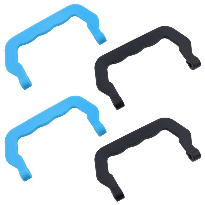 Plastic Dog Crate Pet Carrier Remove Handle Rabbit Cage Cat Carrier Plastic Handle Movable Handle (2 Blue and 2 Black) -4PCS - PawsPlanet Australia