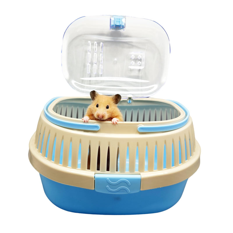 Hamster Carrier Guinea Pig Carrier 13 X 11 X 8 In Portable Hamster Travel Cage with Ventilation Holes Outdoor Small Animal Carrier for Rat Gerbils Rabbit Hedgehog Squirrel Mouse Sugar Glider Blue
