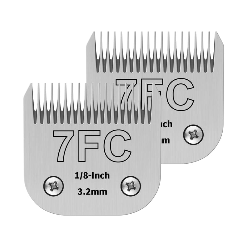 7FC Pet Dog Grooming Detachable Ceramic Blades,Compatible with Andis,Oster A5,Wahl KM10 Clippers,Cut Length 1/8"(3.2mm) -2 PCS - PawsPlanet Australia