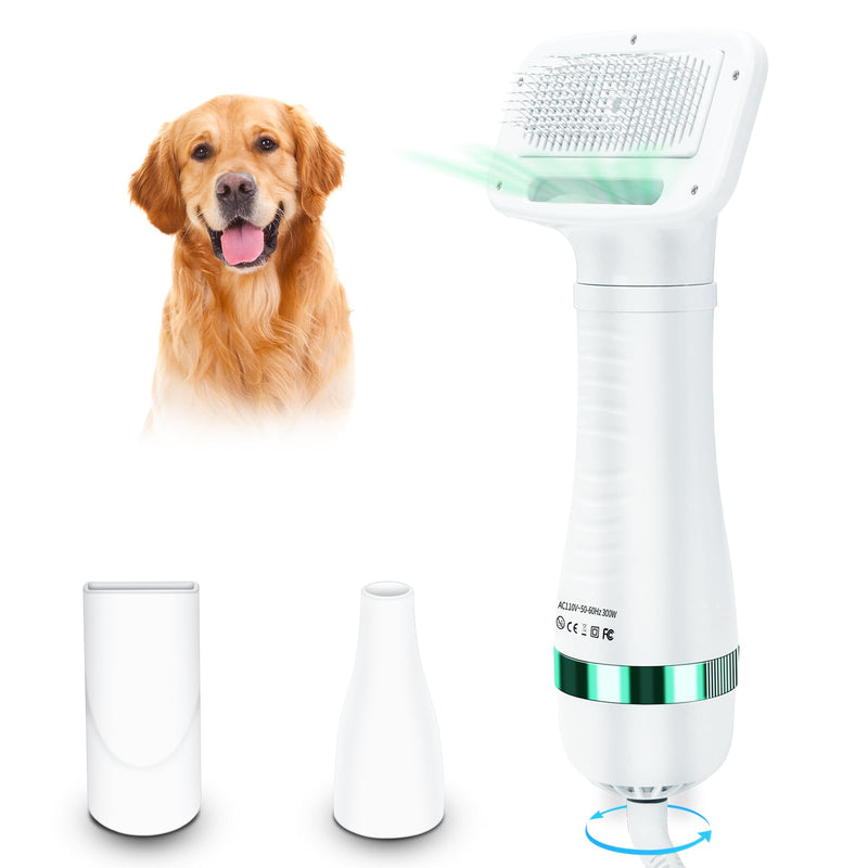 Pet hair dryer | Portable silent 2-in-1 pet beauty hair dryer with replaceable self-cleaning brush | Adjustable temperature | Suitable for small and medium-sized cats and dogs - PawsPlanet Australia