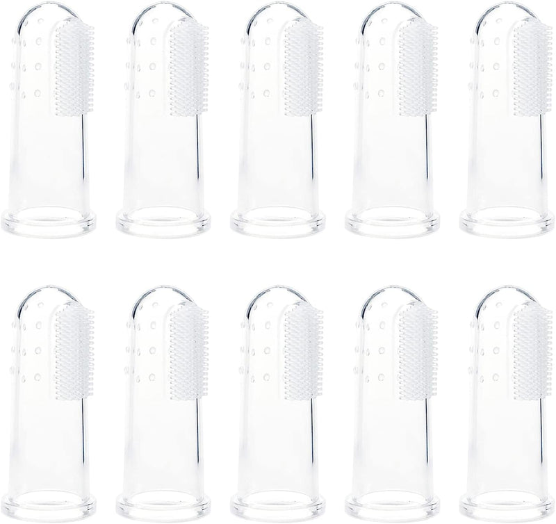 10Pcs White Dog Finger Toothbrush Food Grade Soft Bristles Pet Toothbrush, Soft Silicone Cat Toothbrush Washable and Comfortable Dog Toothbrushes - PawsPlanet Australia