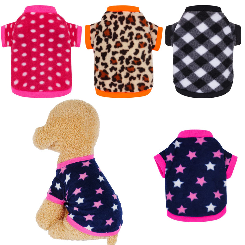 Rbenxia 4 Pieces Dog Fleece Sweaters Puppy Warm Sweater Doggie Sweatshirt Soft Fleece Dog Pajamas Puppy Clothes Winter Dog Outfits for Small Puppy Dog Cat Pets (X-Small) X-Small - PawsPlanet Australia
