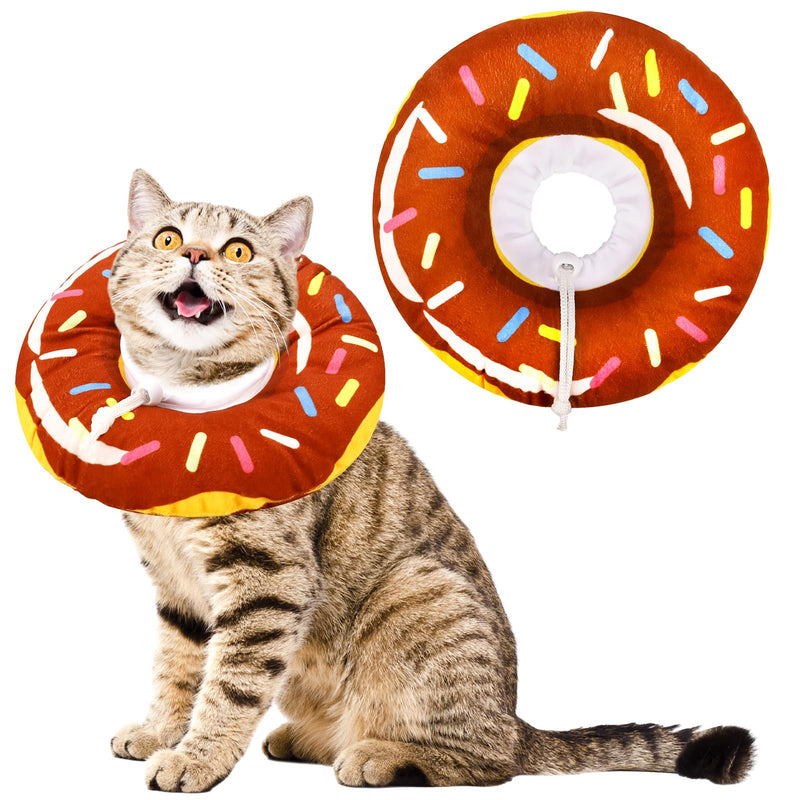 Cat Cone Collar Soft,Donut Pet Recovery Collar for Wound Healing,Adjustable Protective Cat Donut Collar After Surgery Neck Pillow Elizabethan Collars for Kitten,Puppy and Dogs Medium coffee - PawsPlanet Australia