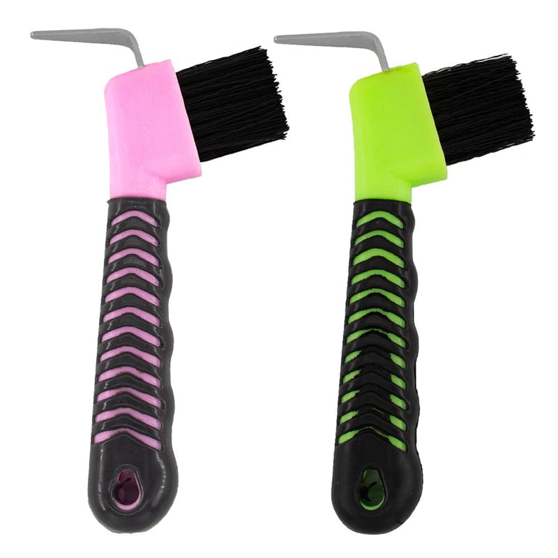 Stiff Bristled Horse Hoof Pick Brush with Soft Rubber Handle, Portable (2PCS, Random Color) Random Color 2PCS - PawsPlanet Australia