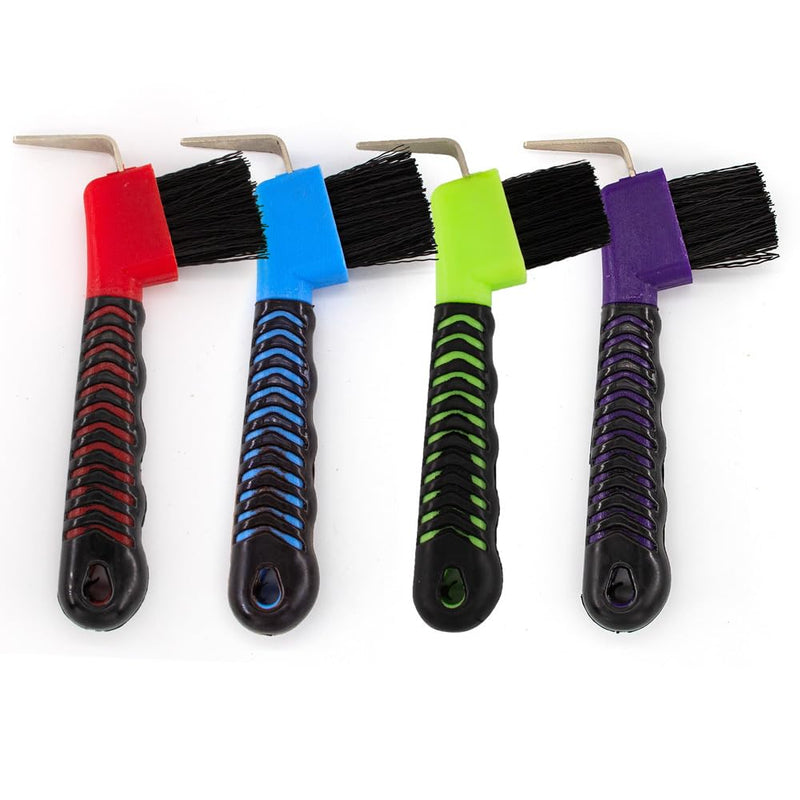 Horse Grooming Tool - Hoof Brush with Stiff Bristled Bristles and Soft Rubber Handle, Efficiently Cleans Horse Hooves and Doubles as a Mud Remover for Boots, Random Color 4PCS - PawsPlanet Australia