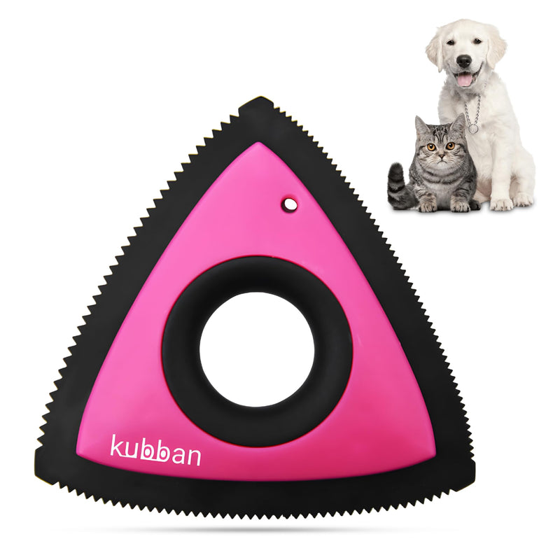 Mini Pet Hair Remover Dog Hair Remover Cat Hair Remover Triangle Car Detailing Pet Hair Remover for Couch Pet Hair Remover for Carpet Car Detailing Interior Couch Bed Furniture Lint (Pink) Pink - PawsPlanet Australia