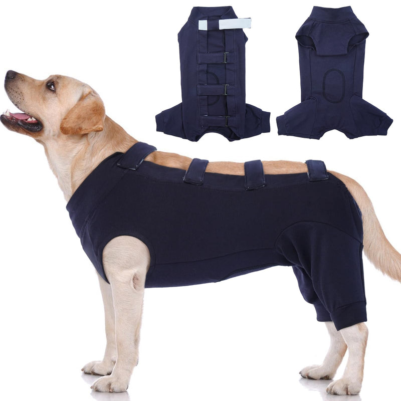 IECOii Pet Surgery Recovery Suit,Breathable Dog Bodysuit E-Collar & Cone Alternative Surgical Suit After Spayed/Neutered Wear,Recovery Suit for Dogs Male Female Sleeve to Prevent Licking,XL-Blue X-Large(Chest:27.2-32.7 in) Blue - PawsPlanet Australia