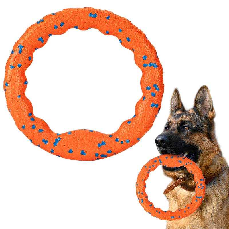 Dog Ring Toy, Tough Dog Toy, Dog Ring Chew Toy for Aggressive Chewers, Indestructible Dog Flying Discs for Throwing Catching, Water Floating Dog Training Ring for Medium Large Breeds, Orange Orange - φ9 inches - PawsPlanet Australia