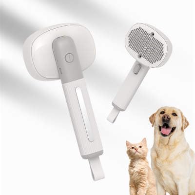 DOC'S 4 in 1 Multifunctional Vibration Massage Pet Comb Negative Ion One Click Self Cleaning Slicker Pet Grooming Brush for Dogs Cats - PawsPlanet Australia