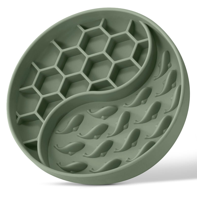 Slow Feeder Dog Bowls, Silicone Pet Food Bowls with Suction Cups for Small Medium Breed, Non-Slip Dog Feeding Bowls Slow Down Pet Eating Speed, Anxiety Relief & Fun Added (Green) Green - PawsPlanet Australia