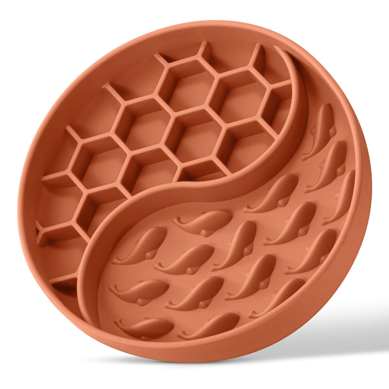 Slow Feeder Dog Bowls, Silicone Pet Food Bowls with Suction Cups for Small Medium Breed, Non-Slip Dog Feeding Bowls Slow Down Pet Eating Speed, Anxiety Relief & Fun Added (Orange, 2 Cup) Orange - PawsPlanet Australia