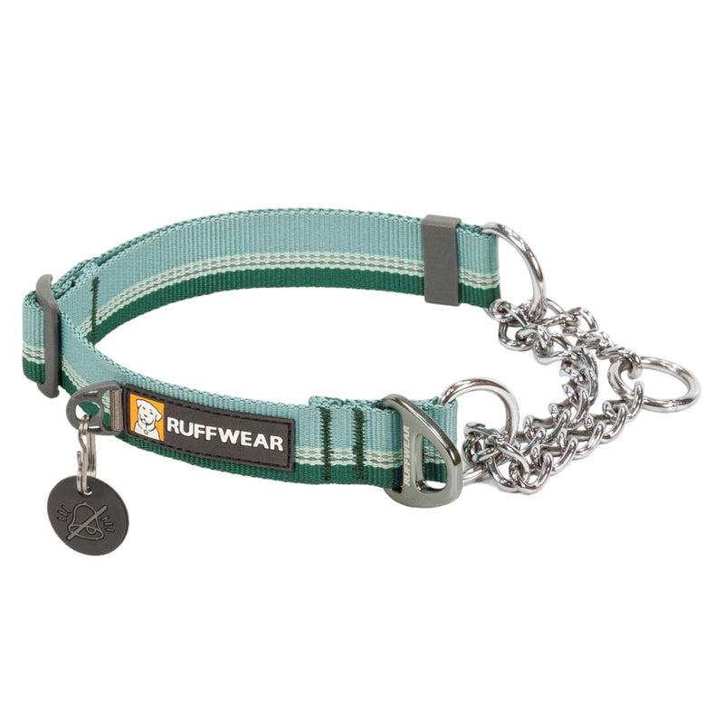 Ruffwear, Chain Reaction Dog Collar, Adjustable Reflective Martingale Escape-Proof Collar with Stainless Steel Chain, Professional Training Control, River Rock Green, 20"-26" 20"-26" - PawsPlanet Australia