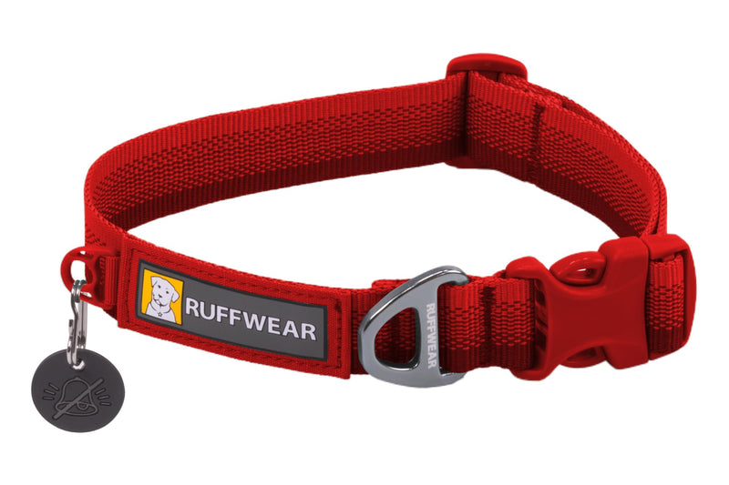 Ruffwear, Front Range Dog Collar, Adjustable Tubelok Webbing, Lightweight, Side Release Buckle, Aluminum V-Ring, Durable for Everyday Use, Red Canyon, 14"-20" 14"-20"