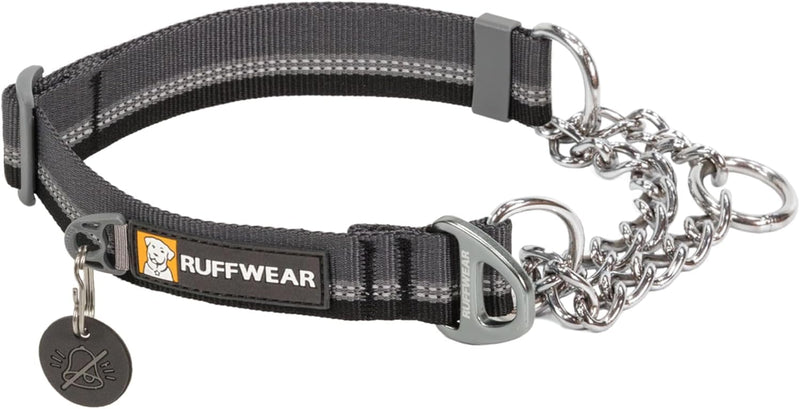 Ruffwear, Chain Reaction Dog Collar, Adjustable Reflective Martingale Escape-Proof Collar with Stainless Steel Chain, Professional Training Control, Basalt Gray, 20"-26" 20"-26" - PawsPlanet Australia