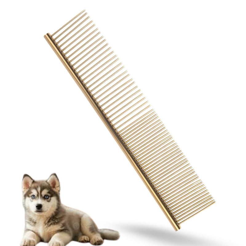 Pet Steel Comb Shears Professional Pet Grooming Comb Premium Stainless Steel Dematting Tool with Rounded Teeth for Dogs & Cats Best for Removing Knots,Tangles,Perfect for Long & Short Haired Pets Rose Gold - PawsPlanet Australia