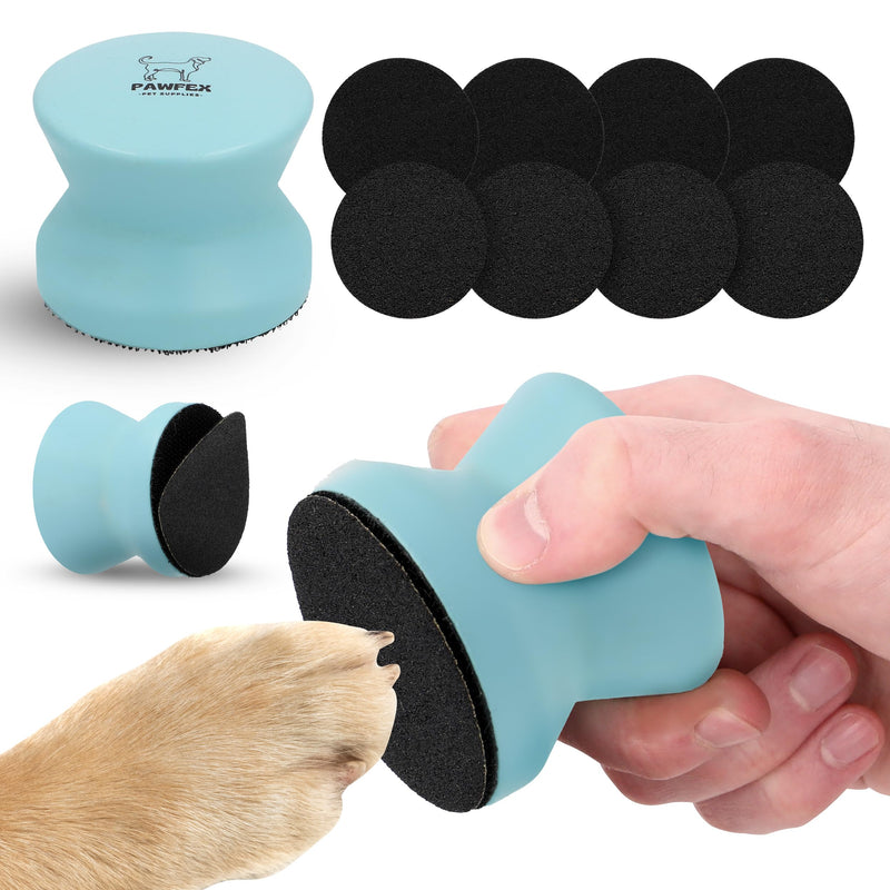 Dog Nail File with 8 Pcs Replaceable Filing Discs, Nail File for Dogs, Dog Paw Trimmer, Dog Scratch Pad for Nails, Dog Nail Scratch Board, Nail Grinder for Dogs Light Blue - PawsPlanet Australia
