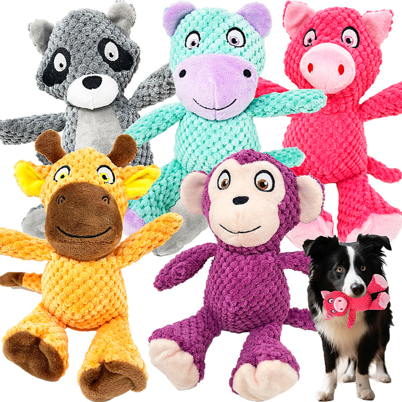 Jalousie Multipack Dog Squeaky Toys Strong Almost Indestructible, with Added Liner for Longer Play Dog Chew Toys (Medium to Large Breeds, 5 Pack Checks for Aggressive Chewers) Medium Large Aggressive Chewer 5 Pack Checks - PawsPlanet Australia