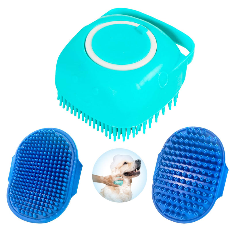 3PCS Dog Brush | Dog Bath Shampoo Brush |Dog Shower/Grooming/Washing Brush | Pet Bath Massage Brush |Scrubber Washing Brush with Adjustable Ring Handle for Short & Long Haired Dogs/Cats - PawsPlanet Australia