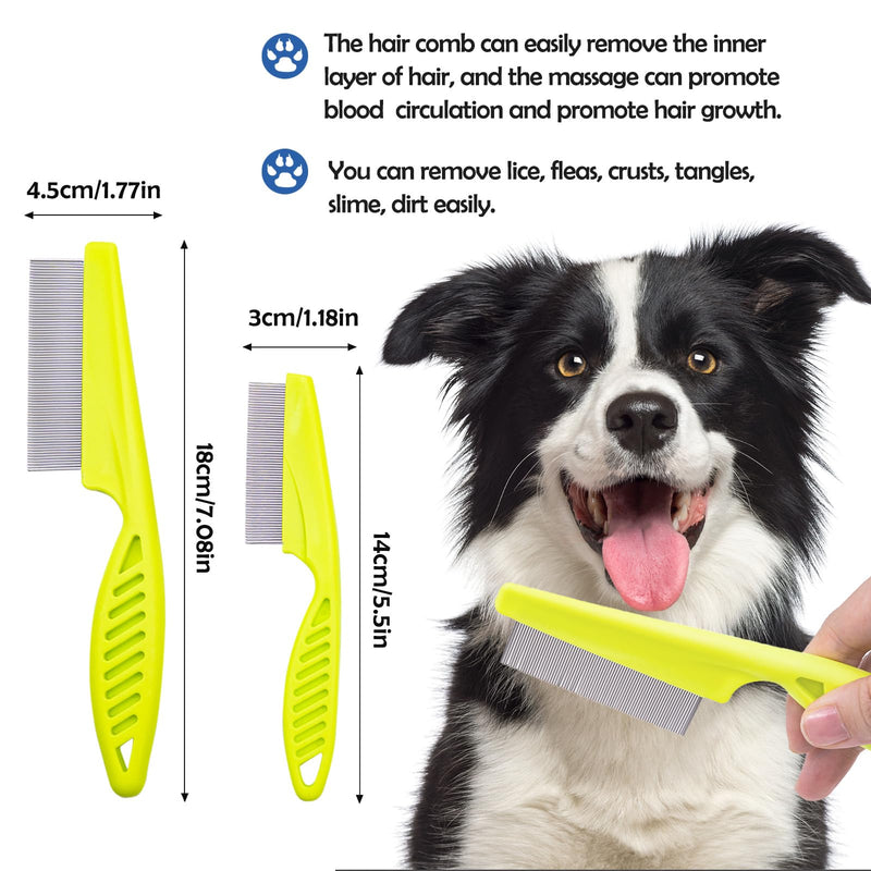 12 Pcs Pet Hair Comb Flea Comb for Dogs Cats Remover Tool with Stainless Steel Teeth Metal Flea Comb for Pet Supplies Remove Tear Stain Knots Crust Mucus (Multicolor) Multicolor - PawsPlanet Australia
