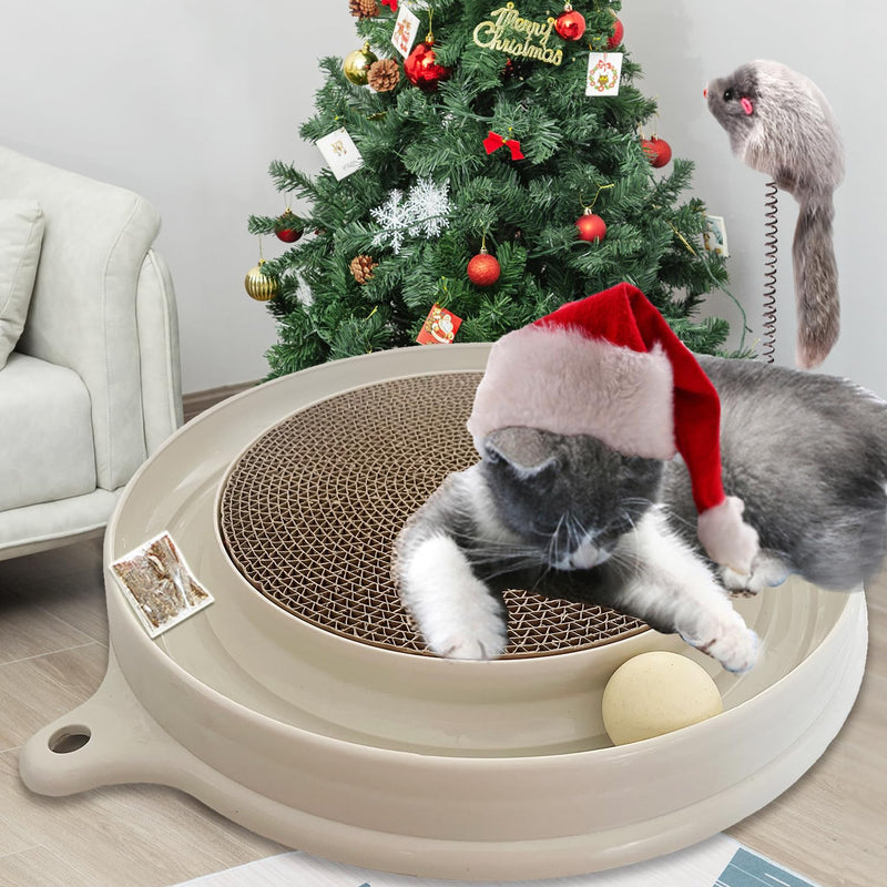 AUOON Cat Scratcher Toy, Cat Toy, Scratch pad,Scratching Toy,Post Pad Interactive Training Exercise Mouse Play Toy with Ball (Milk Shake) Milk Shake - PawsPlanet Australia