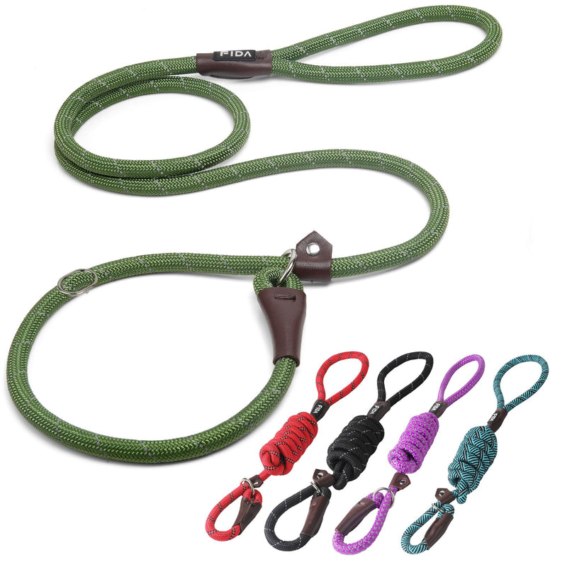 Fida Durable Slip Lead Dog Leash Bulk Pack of 5, Heavy Duty 1/2" x 6 FT Comfortable Strong Rope Slip Lead for Large, Medium & Small Dogs No Pulling Pet Training Leash with Highly Reflective (Mixed) Large(1/2"-6ft-pack of 5) Mixed Color - PawsPlanet Australia