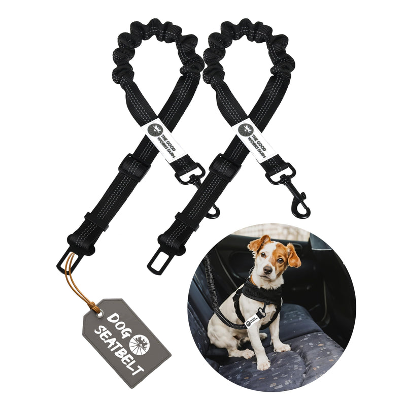 Dog Seatbelt, Heavy Duty Dog Car Leash Seat Belt Adjustable Pet Seatbelt with Exceptional Elastic Bungee Buffer Dog car Seatbelt, Durable & Premium 360 Degree Swivel Dog Restraint for car Travel - PawsPlanet Australia