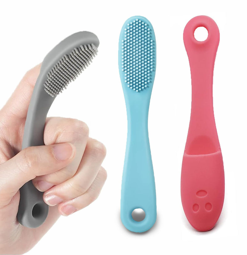 Pet Republique Finger Toothbrush with Handle for Dogs and Cats – Super Soft Silicone, Finger Insert Style (3-Count) - PawsPlanet Australia