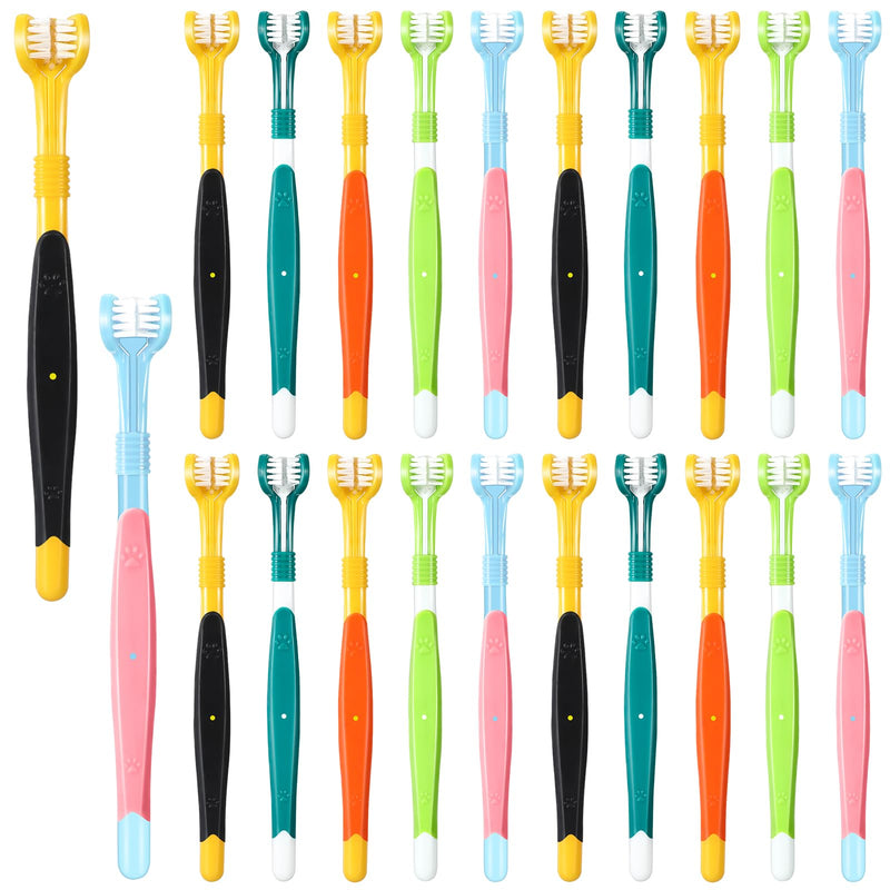 Vesici 20 Pcs 7 Inch Dog Toothbrush 3 Sided Dog Tooth Brush Cat Toothbrush Pet Teeth Cleaning Brush Dental Care Suitable for Most Pets Puppy Kitten Different Teeth and Mouth Shapes Cleaning - PawsPlanet Australia